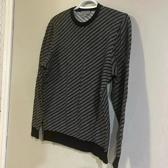[S]COS Blue/White  Diagonal Stripes Pull Over Cotton Sweater - Picture 1 of 5